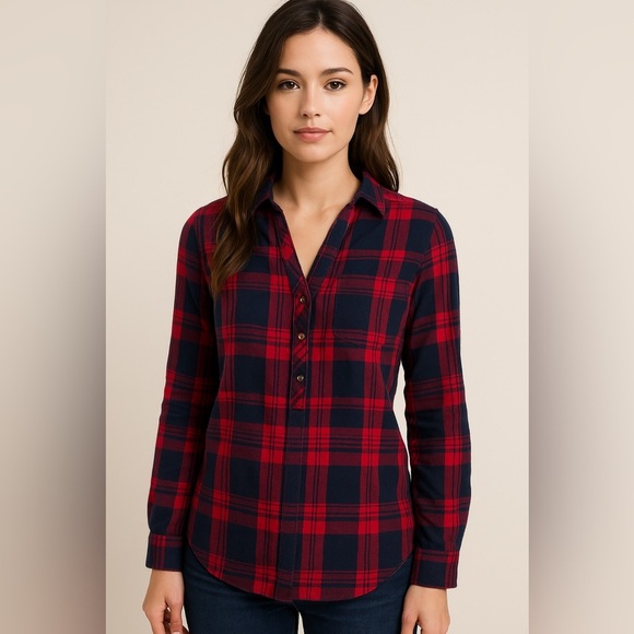 Tommy Hilfiger Red and Blue Button Down Shirt - Picture 10 of 10